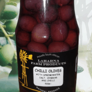 Chilli Olives. - 500ml Glass Jar.